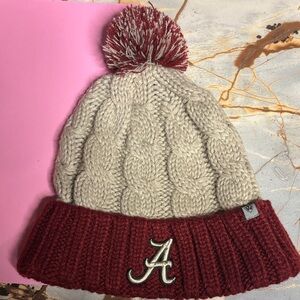 Women’s Burgandy and grey Knit Beanie